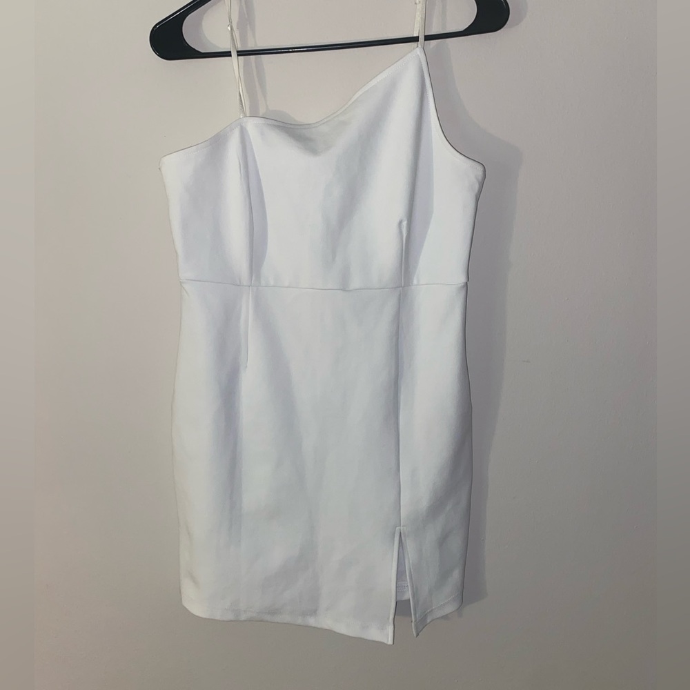 White Tank Dress With Slit Bachelorette Dress